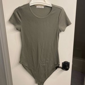 Olive green t-shirt bodysuit